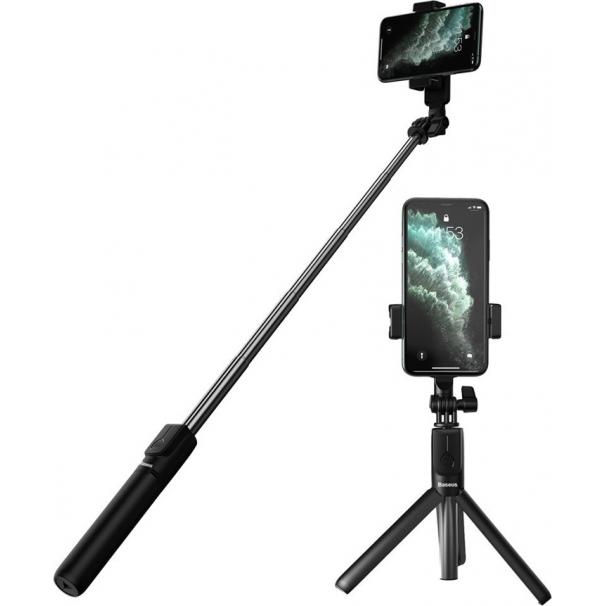 20201102165520 baseus sudyzp f01 mayro - Smartfox Baseus Lovely 2 Selfie Stick Τρίποδο Κινητού με Bluetooth Μαύρο