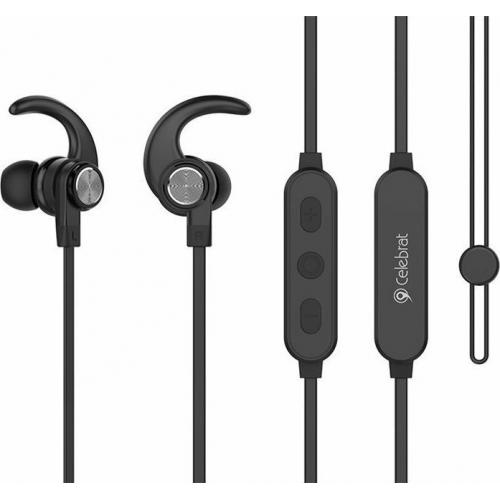 Celebrat Bluetooth earphones A7-BK, μικρόφωνο HD, magnetic, 10mm, μαύρα - Image 3